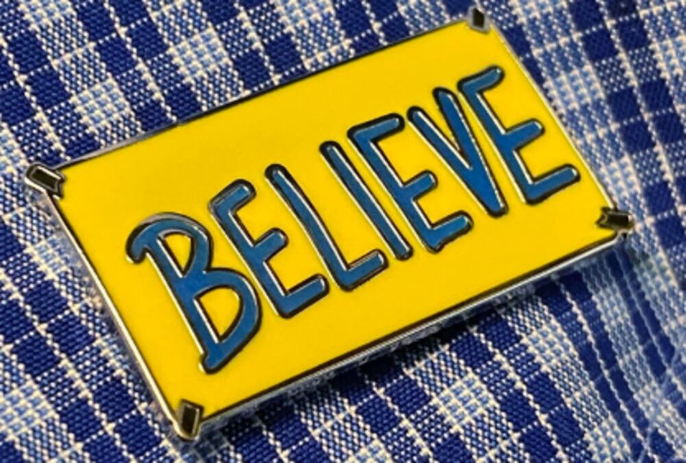 Yesterdays Ted Lasso: Believe Enamel Pin
